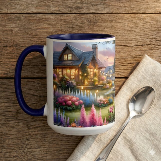 Cottage Garden Stream at Sunset Mug (Cottage Garden Stream at Sunset Mug)