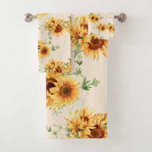 Cottage Garden Sunflowers Bath Towel Set