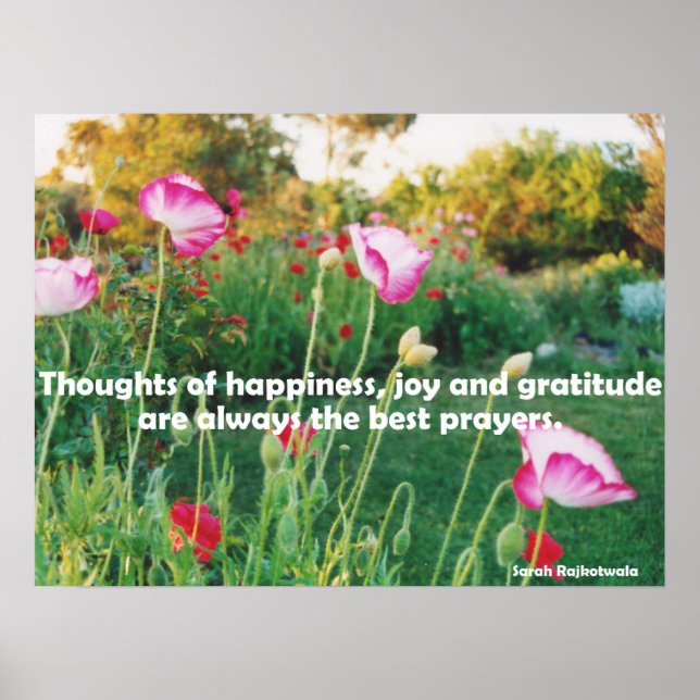 Cottage Garden Thoughts of Gratitude Prayer Poster (Front)
