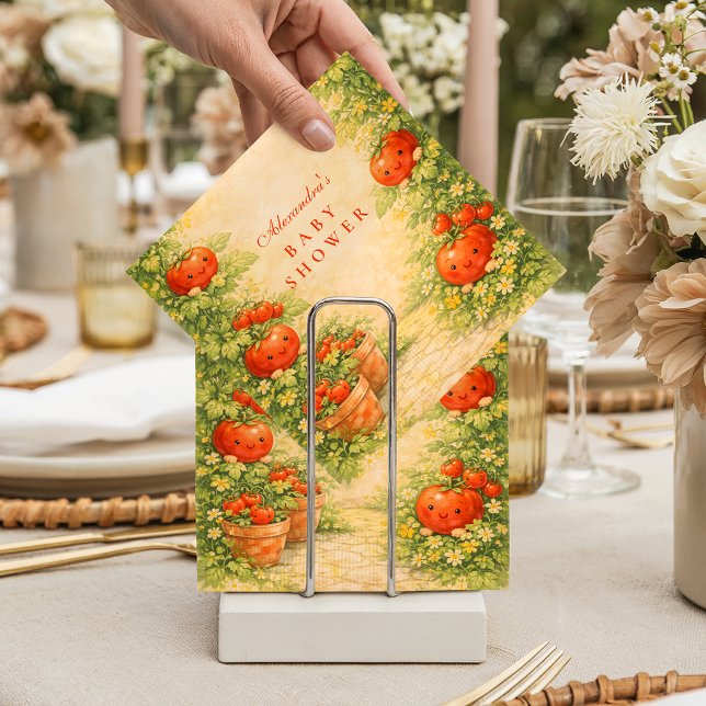 Cottage Garden Tomato Baby Shower Napkins (Creator Uploaded)