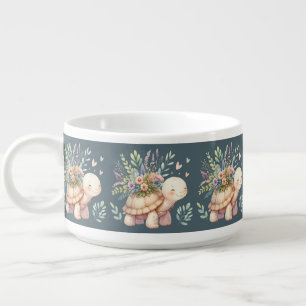 Cottage Garden Turtle Watercolor Bowl