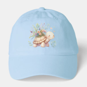Cottage Garden Turtle Watercolor Hat