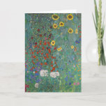 Cottage Garden with Sunflowers | Gustav Klimt Card