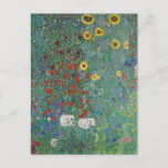 Cottage Garden with Sunflowers | Gustav Klimt Postcard