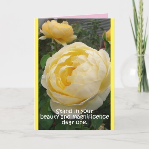 Cottage Garden Yellow Rose Beauty floral Card