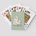 Cottage Goose Floral House Scene Poker Cards