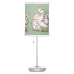 Cottage Goose Floral House Scene Table Lamp