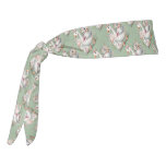Cottage Goose Floral House Scene Tie Headband