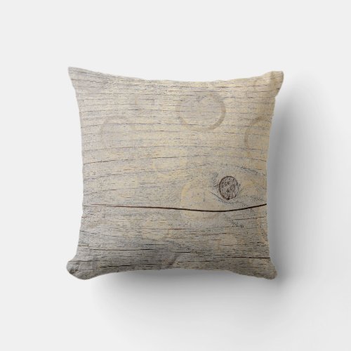 Cottage Grungy Foxier Gold Glam Metallic Wood Throw Pillow