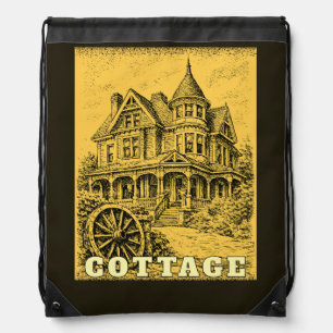 cottage home drawstring bag