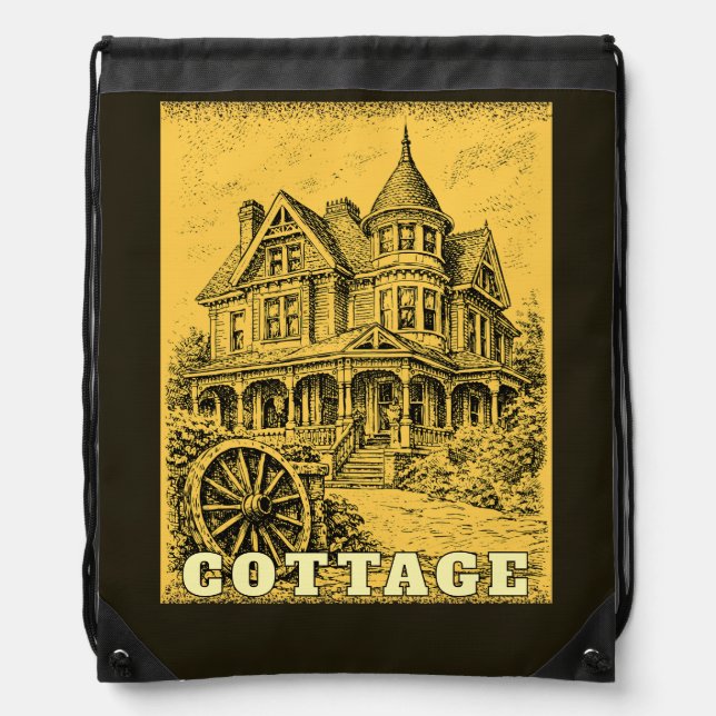 cottage home  drawstring bag (Front)