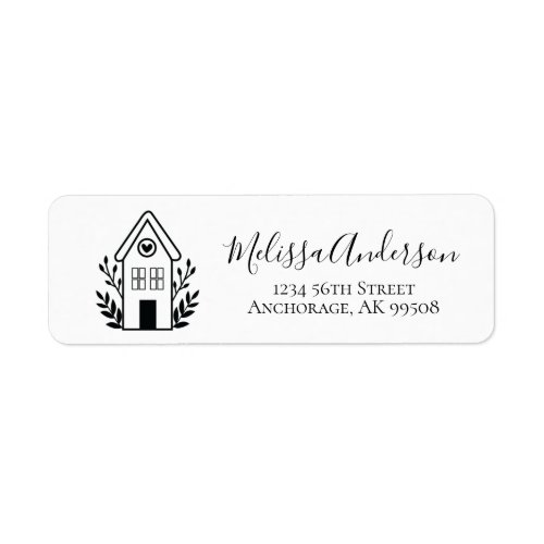 Cottage House Real Estate Address Label