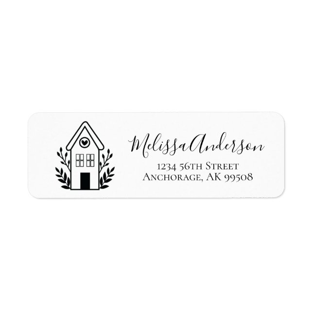 Cottage House Real Estate Address Label (Front)