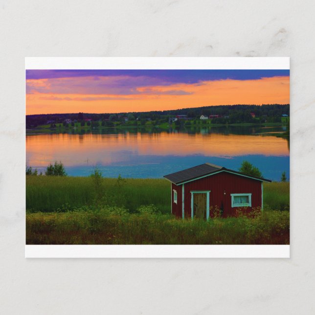 Cottage in sunset, Finland Postcard (Front)
