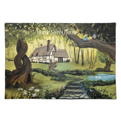 Cottage in the Enchanted Woods Cloth Placemat