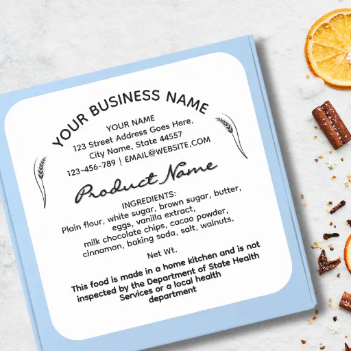 Cottage Law Food label sticker