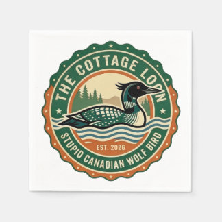 Cottage Loon Stupid Canadian Wolf Bird  Napkins