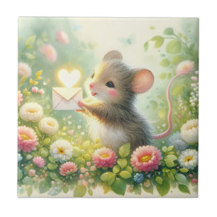 Cottage Mouse Love Letter Meadow Ceramic Tile