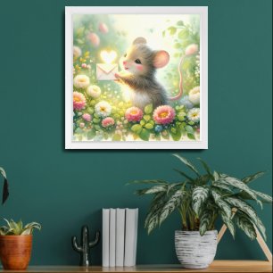 Cottage Mouse Love Letter Meadow Framed Art