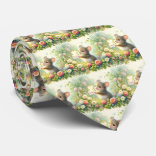 Cottage Mouse Love Letter Meadow Neck Tie