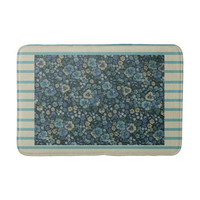 Cottage Pansies Bath Mat (Front)