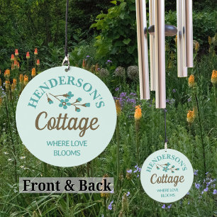 Cottage Personalized Name Where Love Blooms Flower Wind Chime