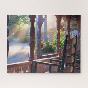 Cottage Porch in Early Sun - Martha's Vineyard Jigsaw Puzzle