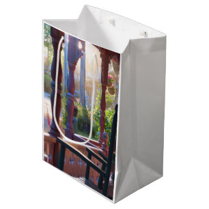 Cottage Porch in Early Sun - Martha's Vineyard Medium Gift Bag