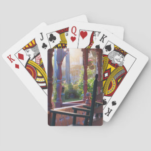 Cottage Porch in Early Sun - Martha's Vineyard Poker Cards