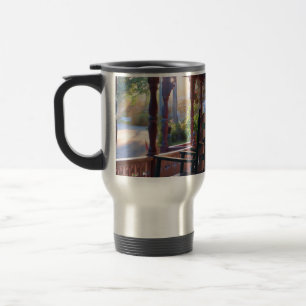 Cottage Porch in Early Sun - Martha's Vineyard Travel Mug