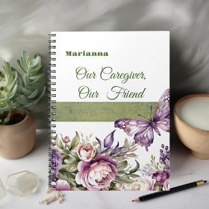 Cottage Purple Floral Caregiver Notebook
