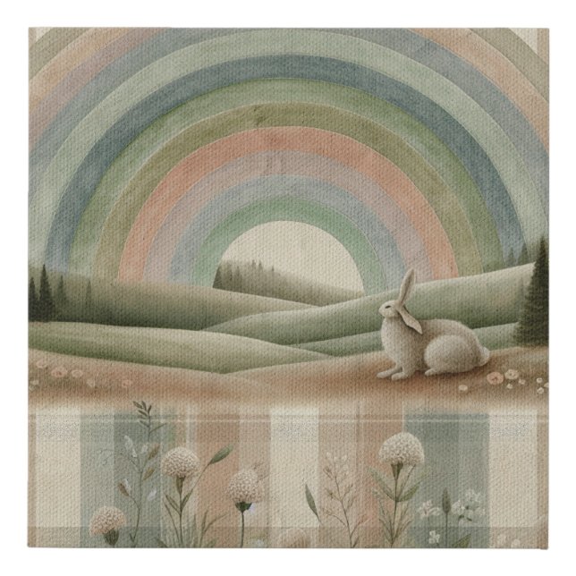 Cottage Rainbow Wall Canvas (Front)