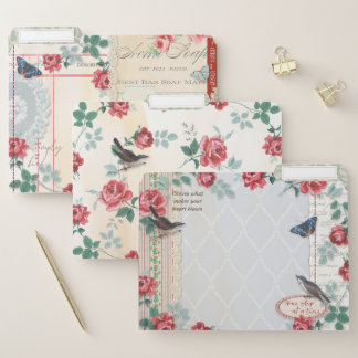 Cottage Rose File Folders