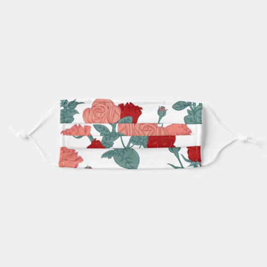 Cottage rose 🌹 print face mask (Front, Folded)