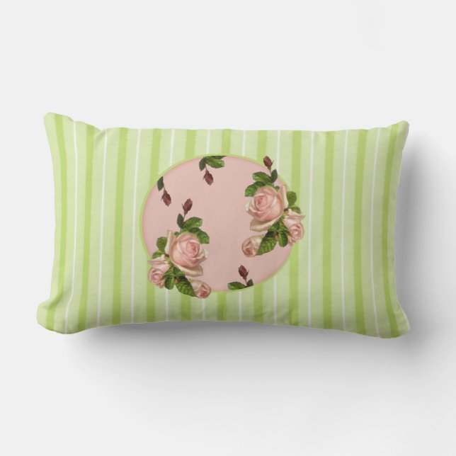 Cottage Rose Throw Pillow (Front)