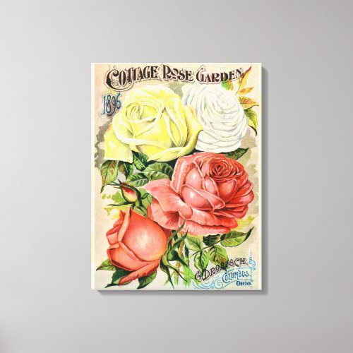 Cottage Rose Vintage Flower Catalog Advertisement Canvas Print