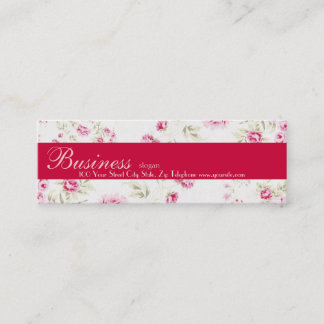 Cottage Roses Skinny Business Card Gift Tag