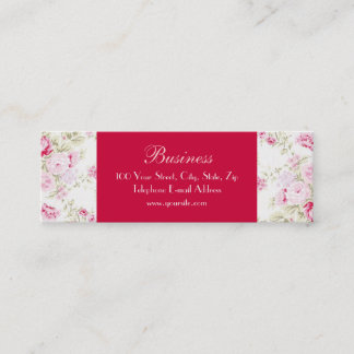 Cottage Roses Skinny White Business Card 2