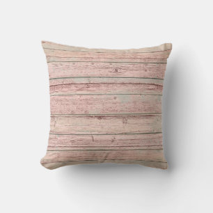 Cottage Rustic Home Rose Wood Gray Silver Throw Pillow