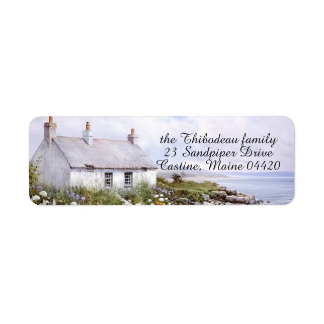 Cottage Seaside Beach House Coastal Garden         Label (Front)