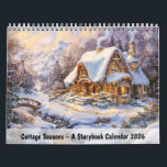 Cottage Seasons – A Storybook Calendar 2026<br><div class="desc">Twelve months of gentle charm and timeless wonder. This calendar features a series of cozy cottages illustrated in a soft, storybook style – each nestled in a seasonal setting that evokes warmth, nostalgia, and imagination. From springtime cottages under blooming cherry trees to summer hideaways by quiet brooks, golden autumn homes...</div>