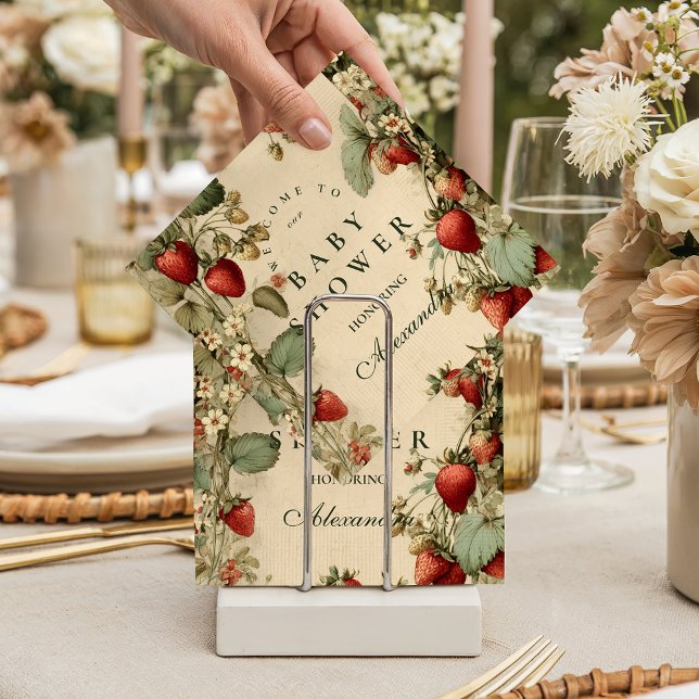 Cottage Strawberry Woodland Baby Shower Napkins (Creator Uploaded)