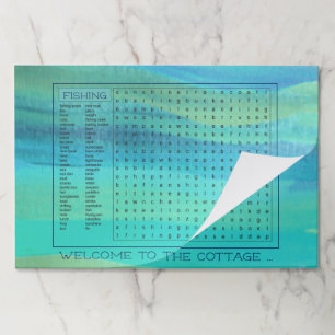Cottage Style 25 Paper Fishing Game Placemats