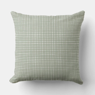 Cottage Style Sage Green Gingham Classic Throw Pillow