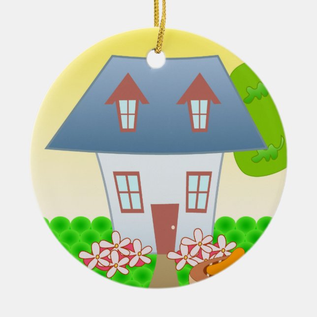 Cottage – Summer Ceramic Ornament (Front)