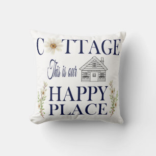 Cottage This is our Happy Place Throw Pillow