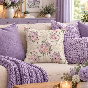 Cottage Vintage Shabby Chic Blooms Pillow Design