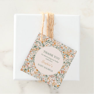 Cottage Wildflower Baby Shower Thank You Favor Tags