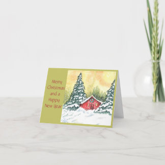 Cottage Winter Scene Christmas Card