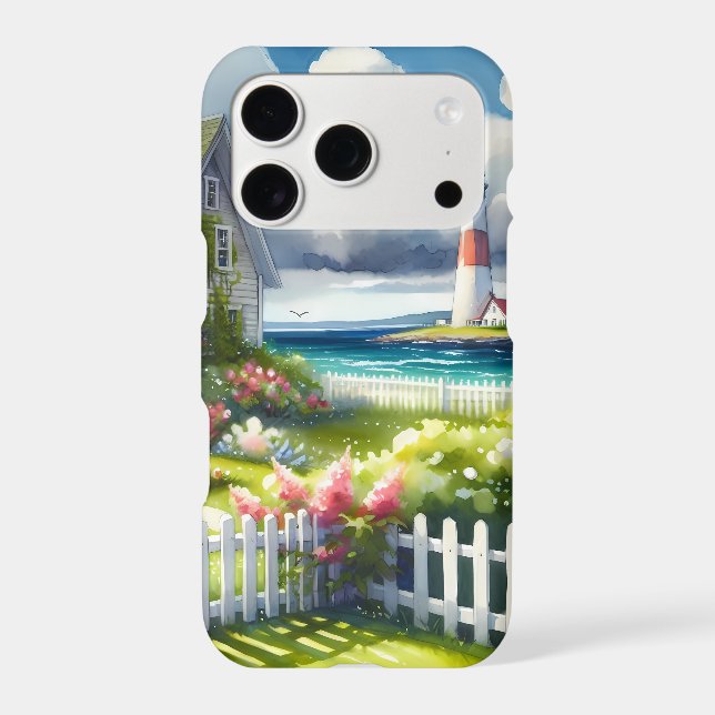 Cottage With View Of The Lighthouse Iphone Case (Back)